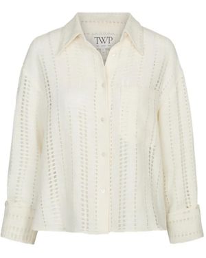 Twp Jd Stripe-Patterned Point-Collar Shirt - White