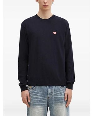 Human Made Heart-Logo Wool Sweater - Blue