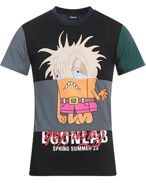Egonlab Upside Down Cartoon-Print T-Shirt - Black