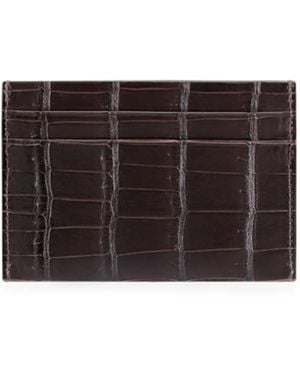 Kwanpen Crocodile-Effect Cardholder - Black