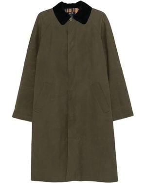 A.P.C. Manteau À Col En Velours Côtelé - Vert