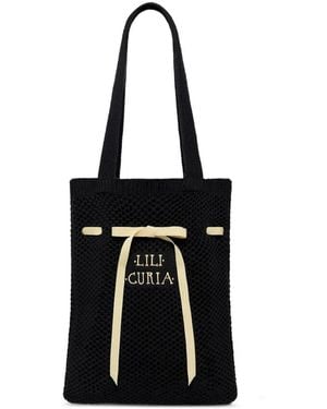 LILI CURIA Bolso Shopper De Punto Con Detalle De Cinta - Negro