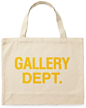 GALLERY DEPT. Slogan-Print Canvas Tote Bag - Natural