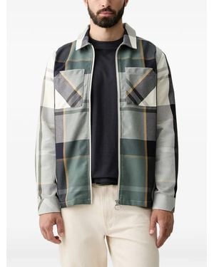 Barbour Etterick Tartan-Print Zip-Up Overshirt - Grey