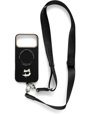 KARL LAGERFELD Choupette Logo-Strap Iphone 17 Pro Max Case - White