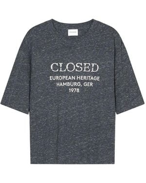 Closed Logo-Print T-Shirt - Blue