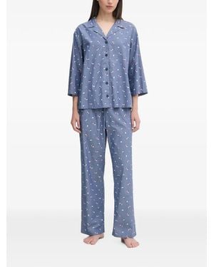 Benetton Pyjama À Fleurs - Blue