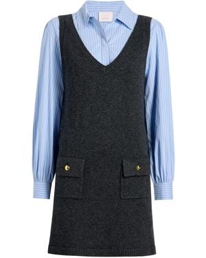 Cinq À Sept Kleid Mit V-Ausschnitt - Blau