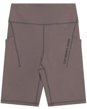 Aape By A Bathing Ape Moonface Printed Biker Shorts - Gray