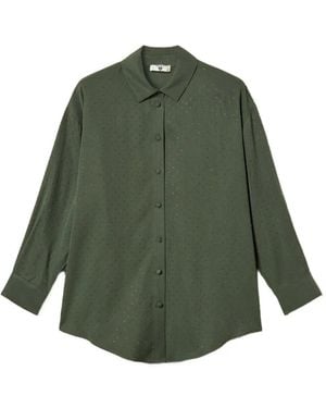 Twinset Twill Shirt With Studs - Green