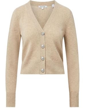 Veronica Beard Button-Embellished Cashmere Cardigan - Natural