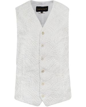 Comme des Garçons Lace-Embellished Waistcoat - White