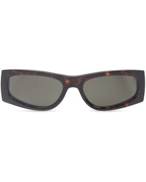 Saint Laurent Lunettes De Soleil À Monture Rectangulaire - Gris