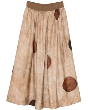 Uma Wang Gillian Printed Midi Skirt - Natural