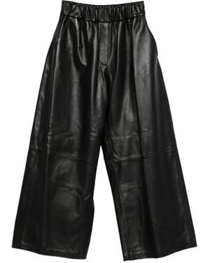 Arma Solia Elastic-Waist Leather Pants - Black