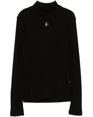 agnès b. Logo-Embroidered Top - Black