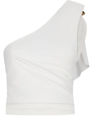 DEFAÏENCE One-Shoulder Top - White