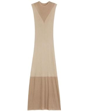 HUGO Ribbed-Knit Sleeveless Dress - Natural