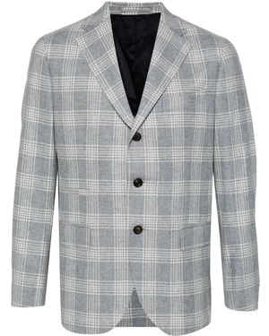 Eleventy Chequered Blazer - Grey