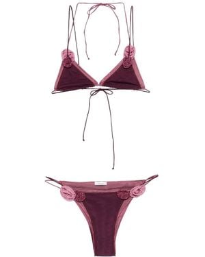 Oséree Double Mesh Rose Bikini - Weiß