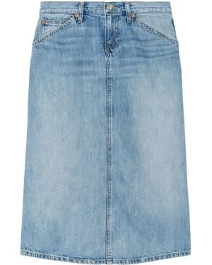 RE/DONE Low Rider Midi Denim Skirt - Blue