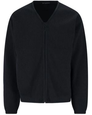 Goldwin Cardigan Con Lavorazione A Nido D'Ape E Zip - Nero