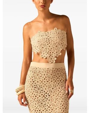 JBQ Ettie Beaded Macrame Top - Natural