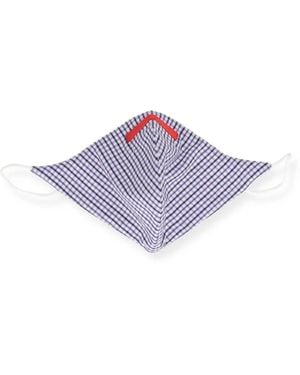 Isaia Check-Pattern Face Mask - Purple