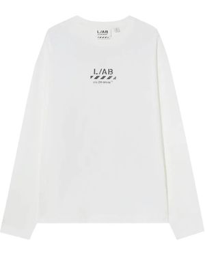 LAB C.O. OFF WHITE T-Shirt À Manches Longues Diagonal - White