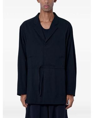Kiko Kostadinov Tie-Waist Notched-Lapel Jacket - Blue