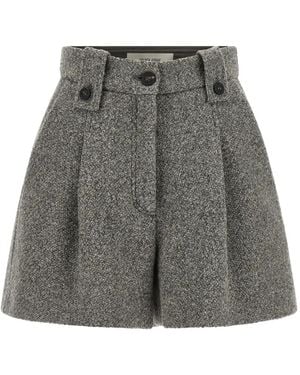 Golden Goose Ryanna Mélange Virgin Wool Shorts - Grey
