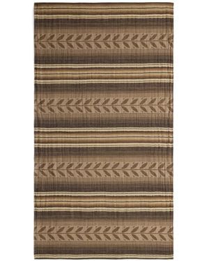 RRL Duke Leaf-Print Striped Scarf - Natural