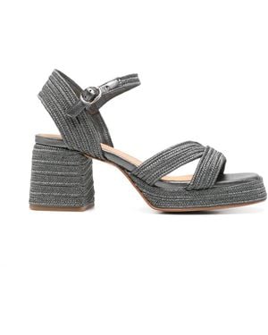 Castañer Vallita Woven Platform Sandals - White