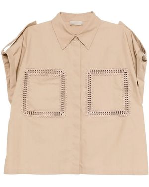 Elie Saab Trim-Embellished Poplin Shirt - Natural