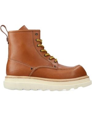 Premiata Lace-up Leather Boots - Brown