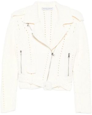 Ermanno Scervino Zip-Up Belted Jacket - White