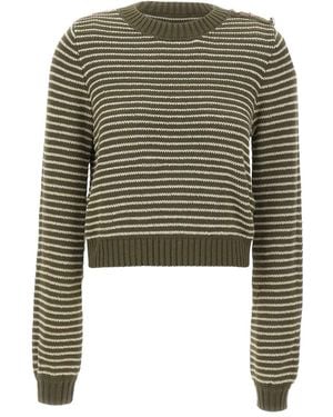 Liu Jo Striped-Pattern Sweater - Green