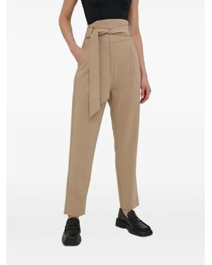 Custommade• Pantalon Ceinturé À Taille Haute - Neutre