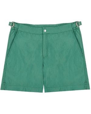 Incotex Logo-Patch Swim Shorts - Green