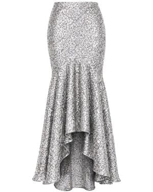 ROSERRY Tango Sequin-Embellished Ruffled Skirt - Grey
