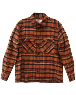 HTC Plaid Graphic-Print Shirt - Brown