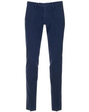 Al Duca d'Aosta Brushed-Cotton Chino Trousers - Blue