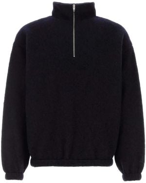 Jil Sander Pullover Mit Kurzem Reißverschluss - Blau