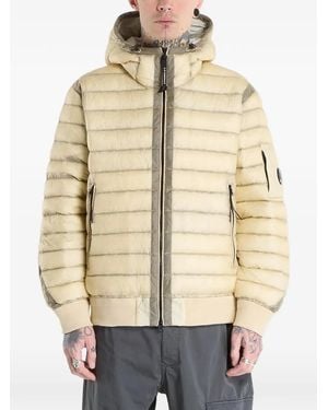 C.P. Company Hooded Puffer Bomber Jacket - Natural