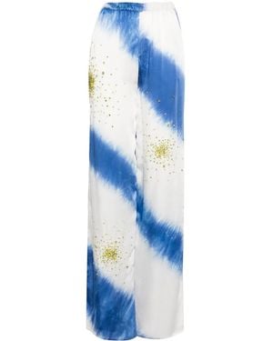 Des Phemmes Crystal-Embellished Tie-Dye Trousers - Blue