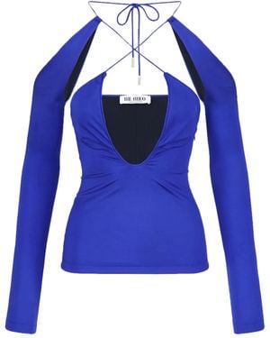 The Attico Zane Cut-Out Top - Blue