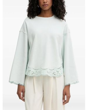 Twinset Scallop-Edge Embroidered Sweatshirt - Green