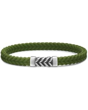 David Yurman Sterling Chevron Bracelet (6Mm) - Green