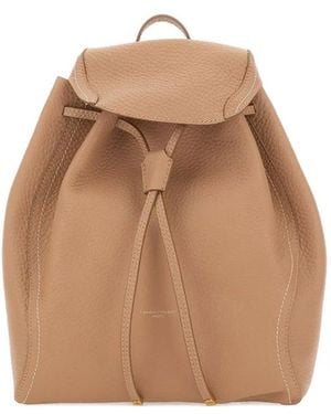 Gianni Chiarini Violette Contrast-Stitch Drawstring Backpack - Natural