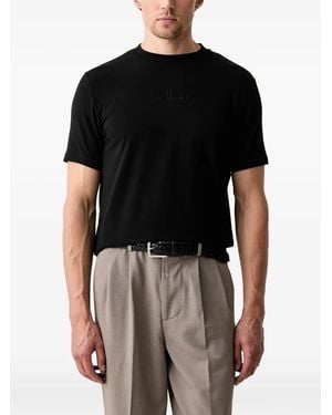 KARL LAGERFELD Logo-Embroidered T-Shirt - Black